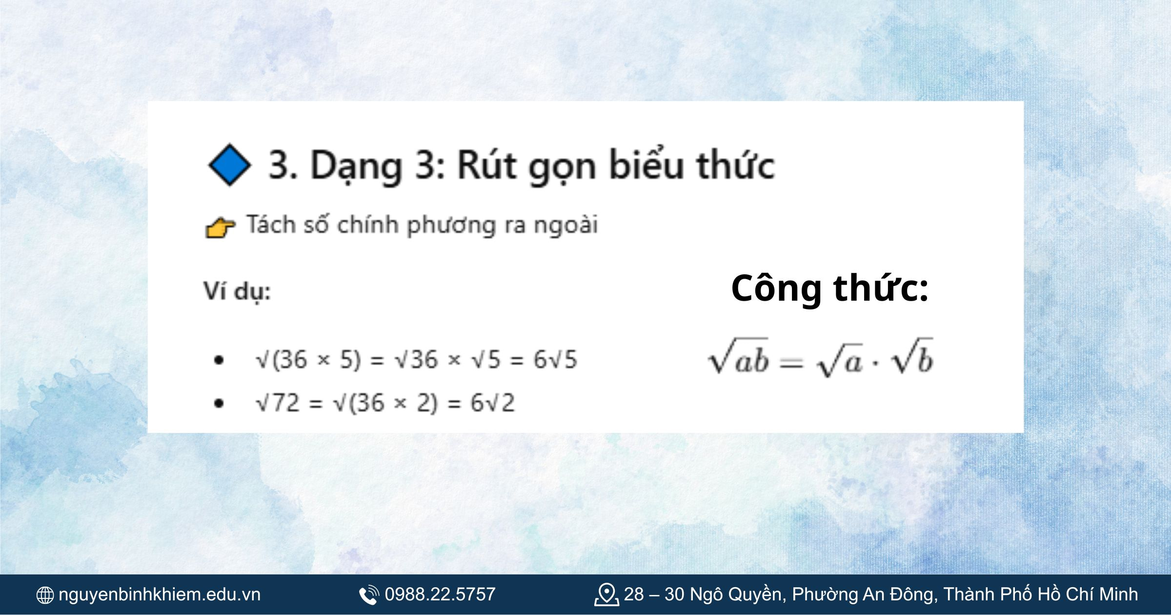 Dạng 3 - Rút gọn biểu thức