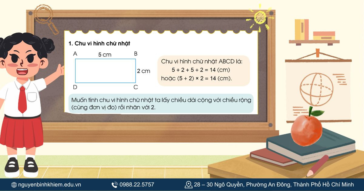 Khi biết chiều dài và chiều rộng