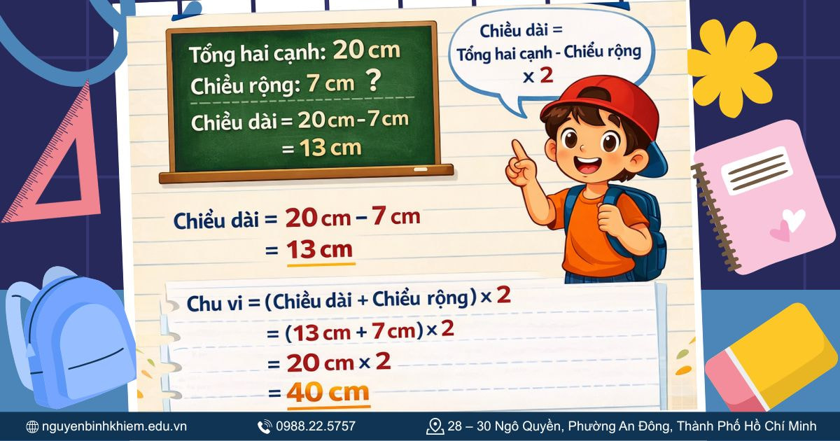 Khi biết một cạnh và tổng hai cạnh
