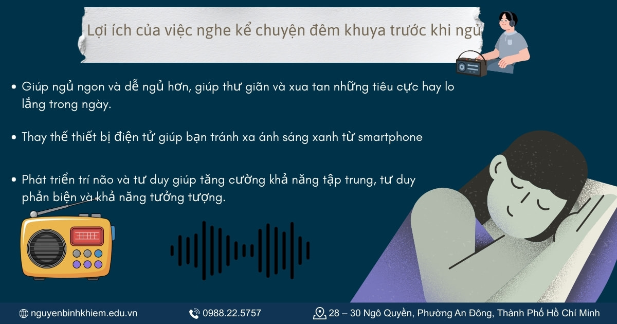 Lợi ích của việc nghe kể chuyện đêm khuya trước khi ngủ