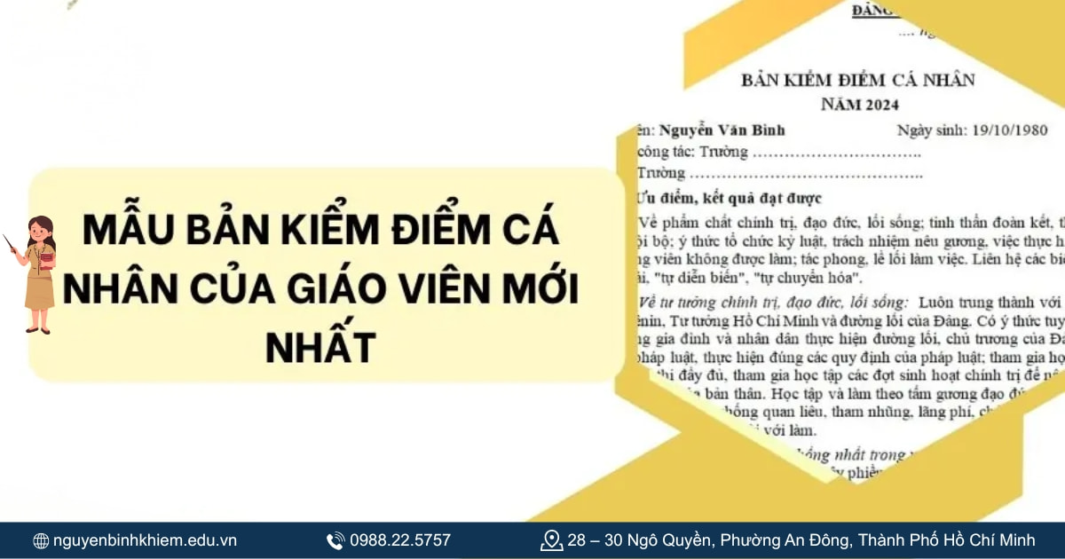 Mẫu bản kiểm điểm cá nhân của giáo viên 