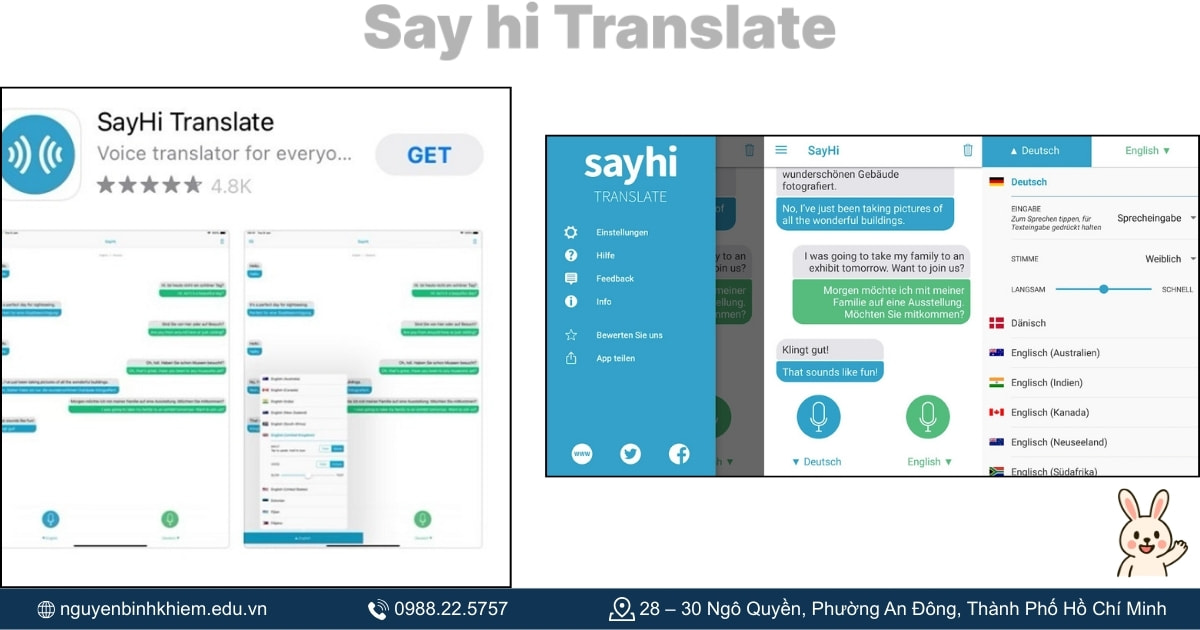 Say hi Translate