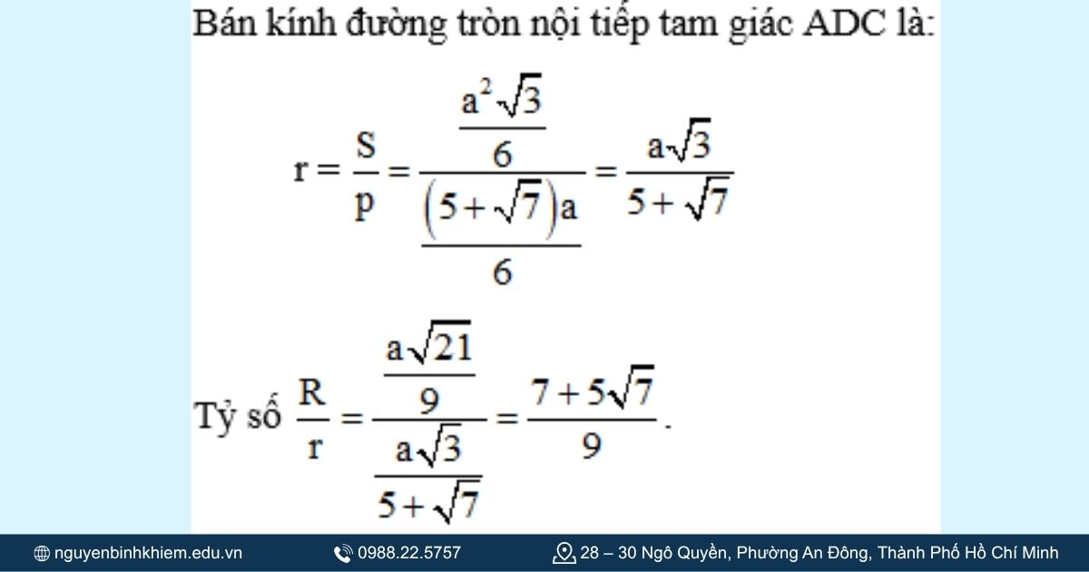 Bán kính nội tiếp (R)