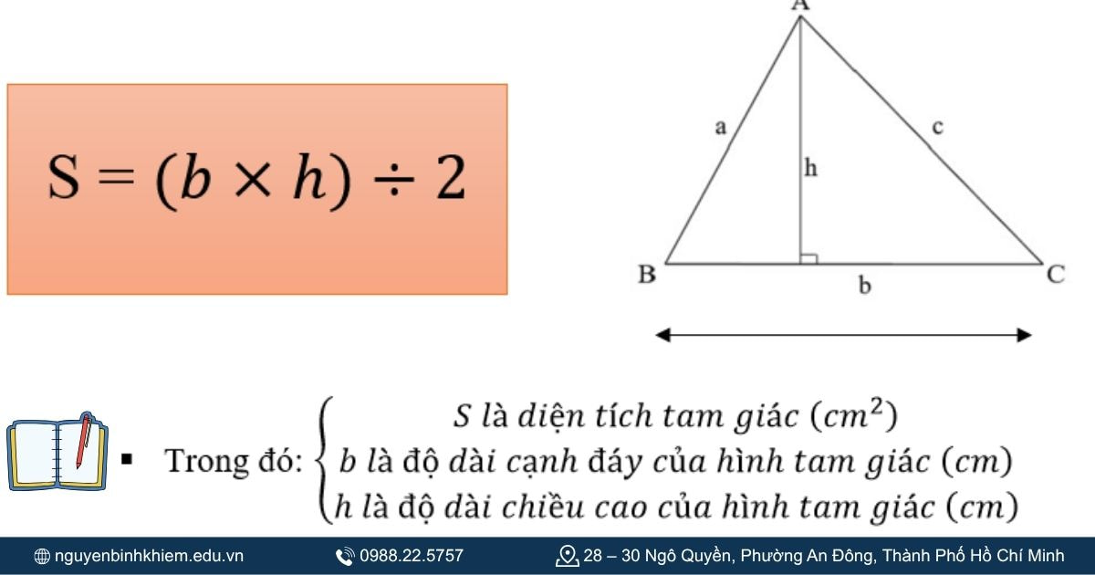 Tính diện tích tam giác vuông