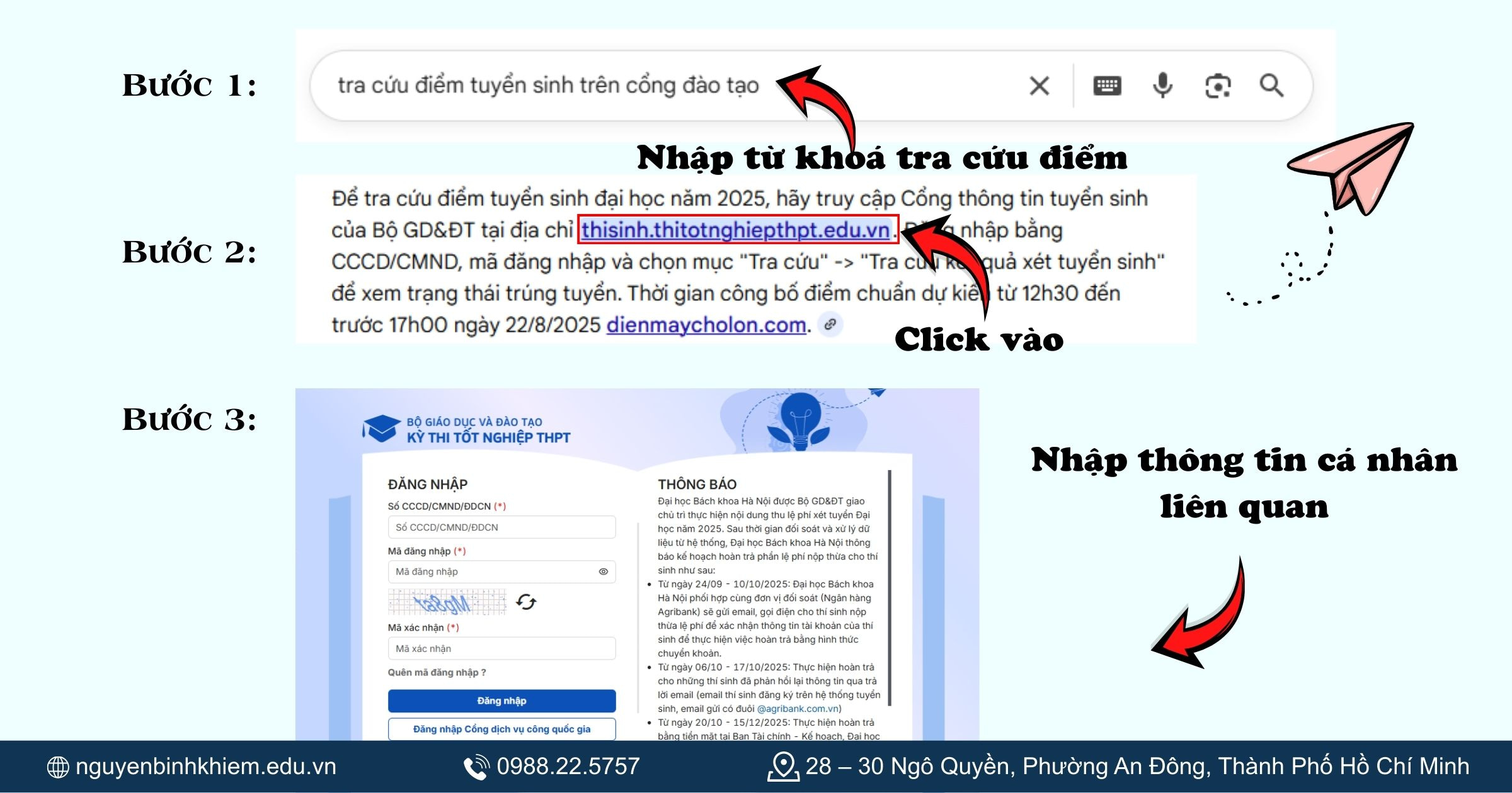Tra cứu trên Cổng thông tin của Bộ Giáo dục và Đào tạo