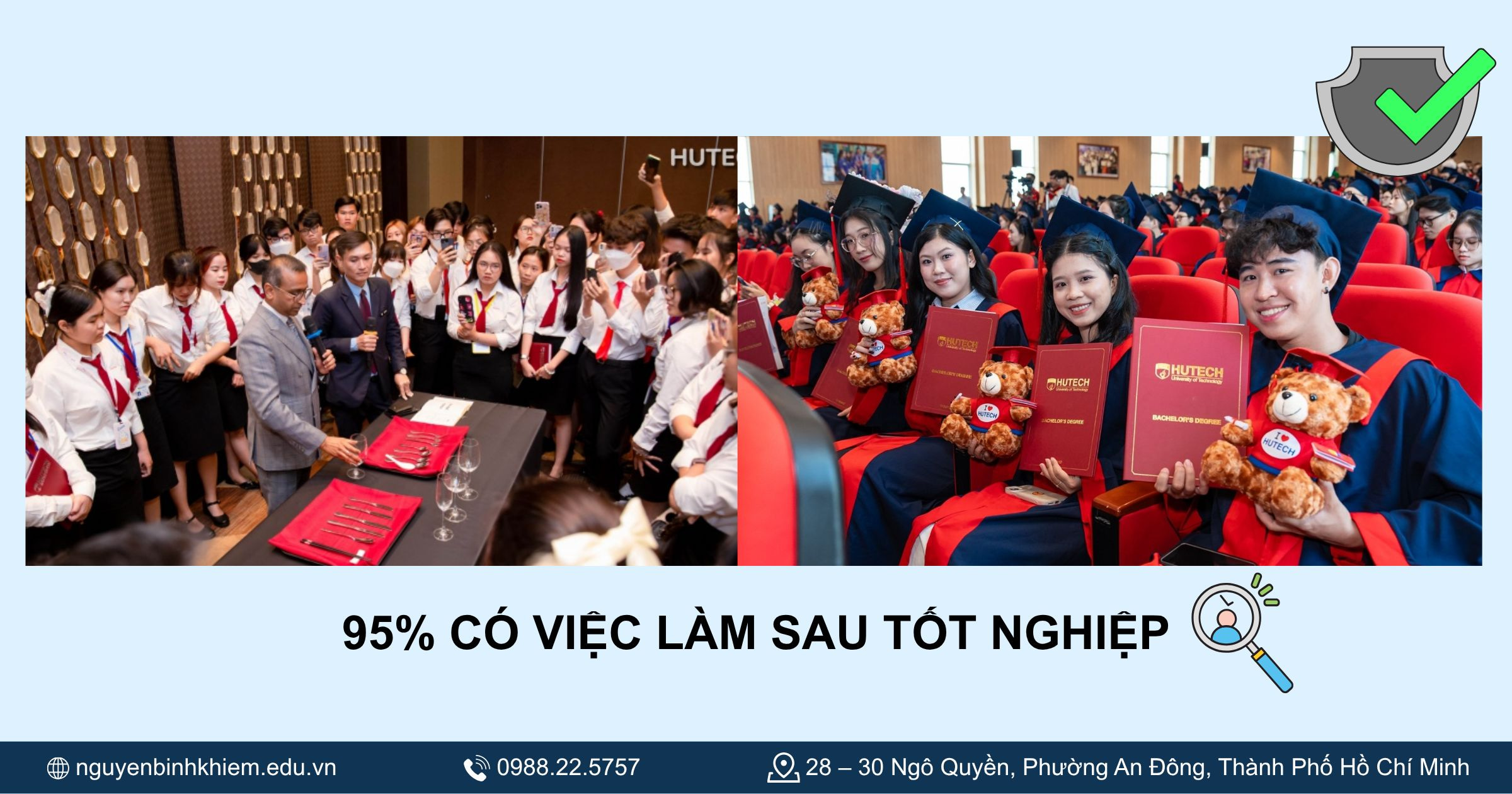 Tỷ lệ sinh viên có việc làm sau tốt nghiệp Đại học HUTECH