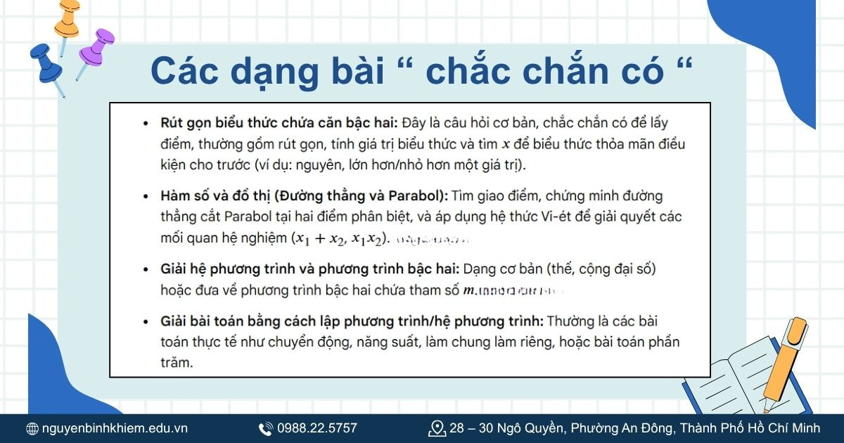 Các dạng bài “chắc chắn có”.