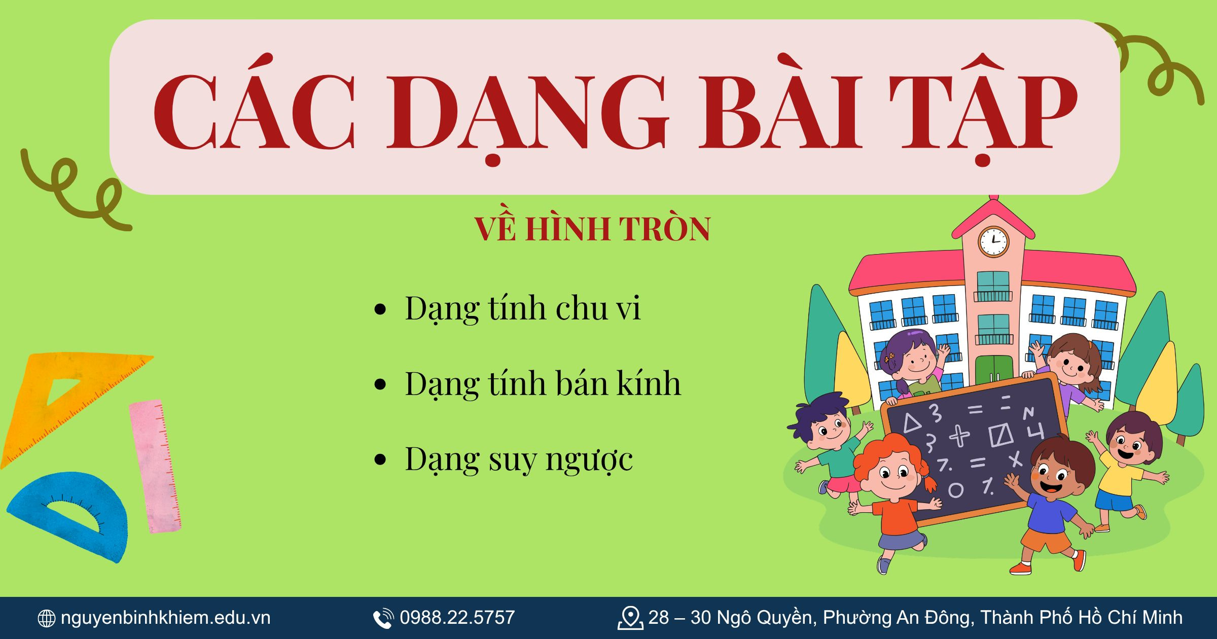 Các dạng bài tập thường gặp về hình tròn