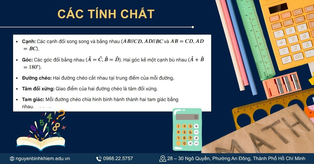 Các tính chất hình bình hành