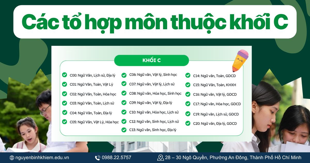 Các tổ hợp môn thuộc khối C