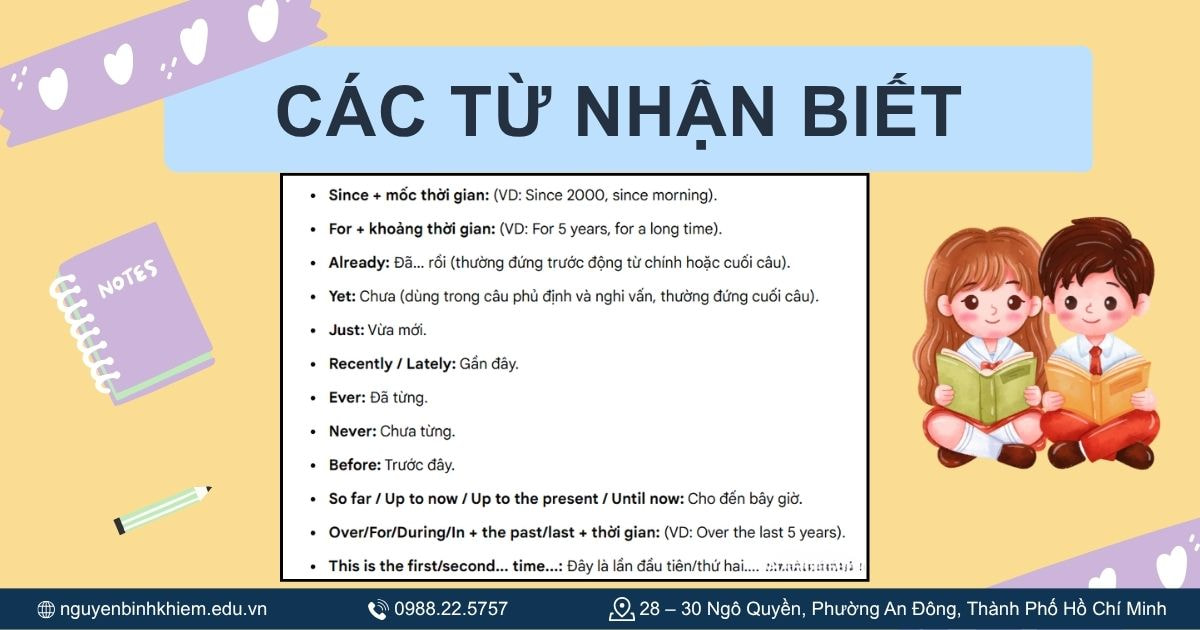 Các từ nhận biết