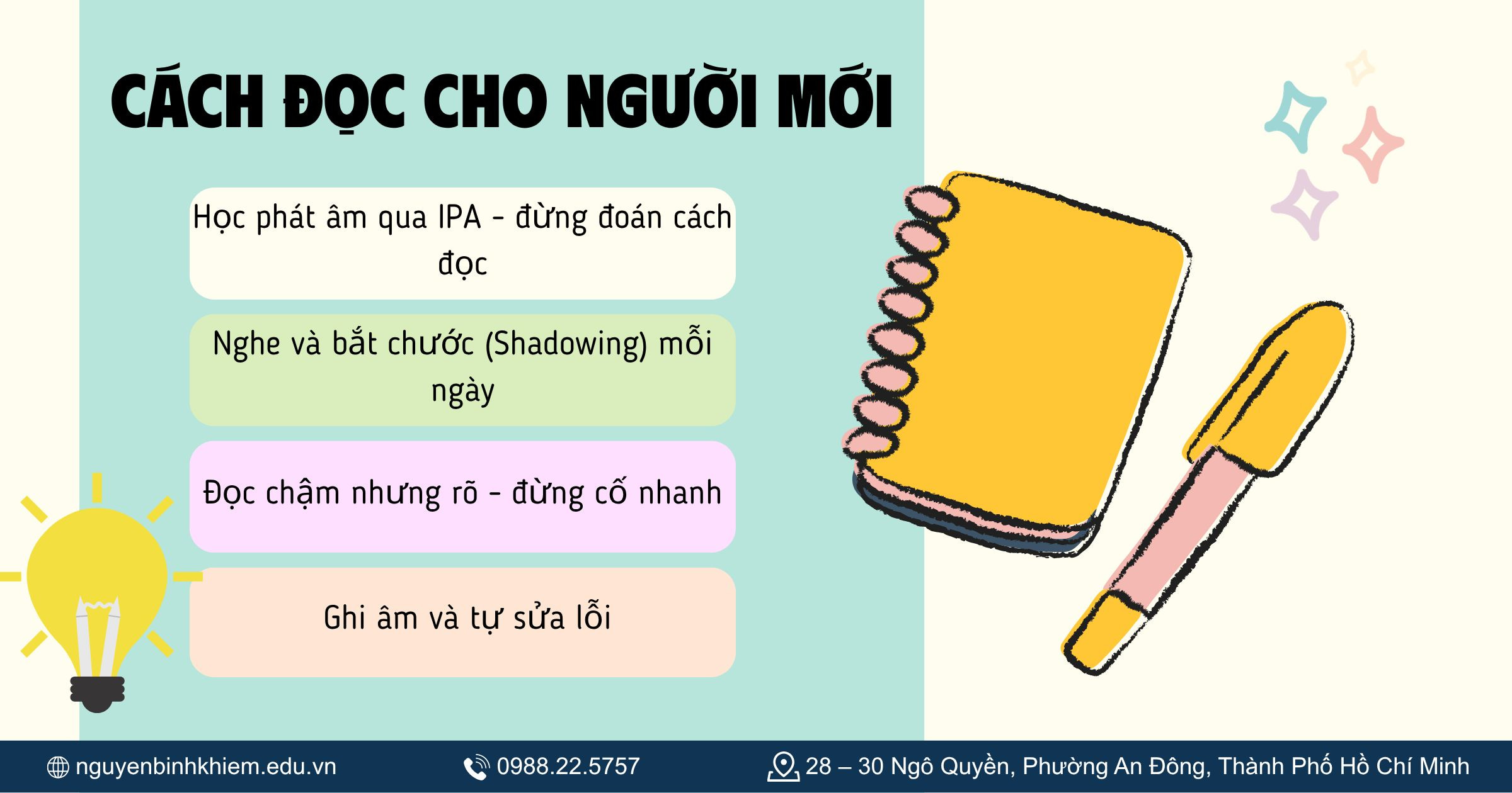 Cách đọc tiếng Anh chuẩn cho người mới bắt đầu