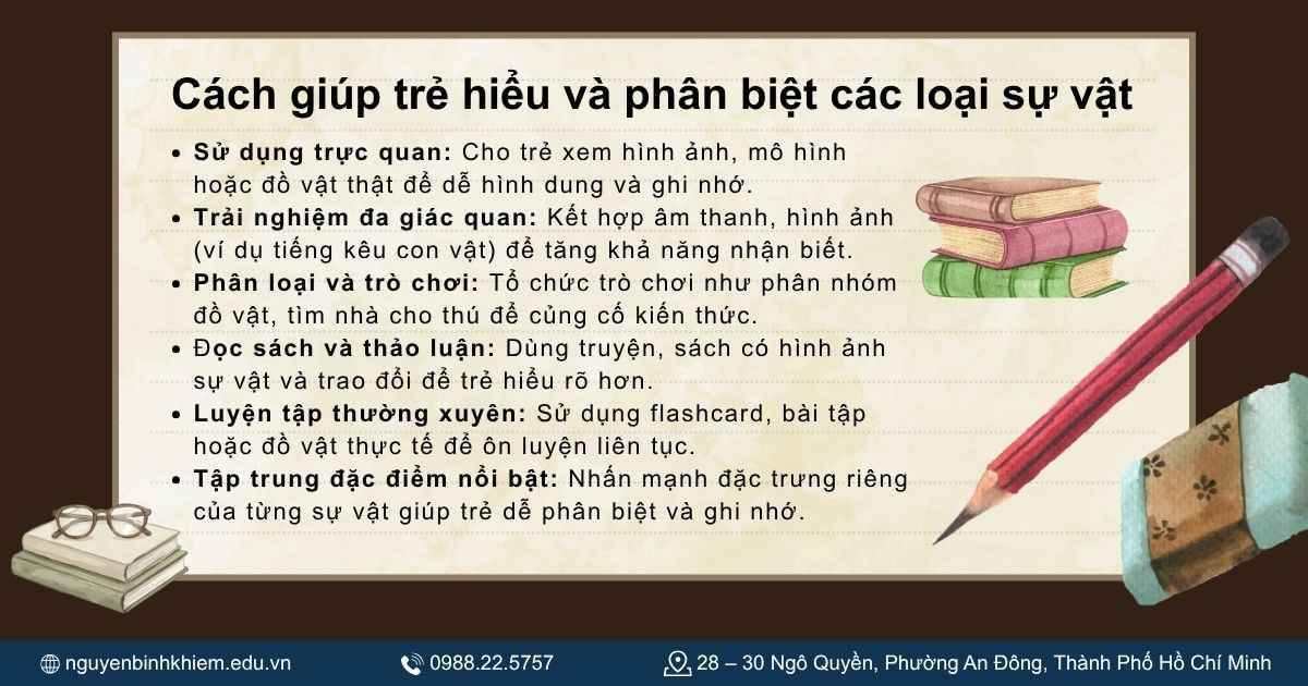 Cách giúp trẻ hiểu và phân biệt các loại sự vật
