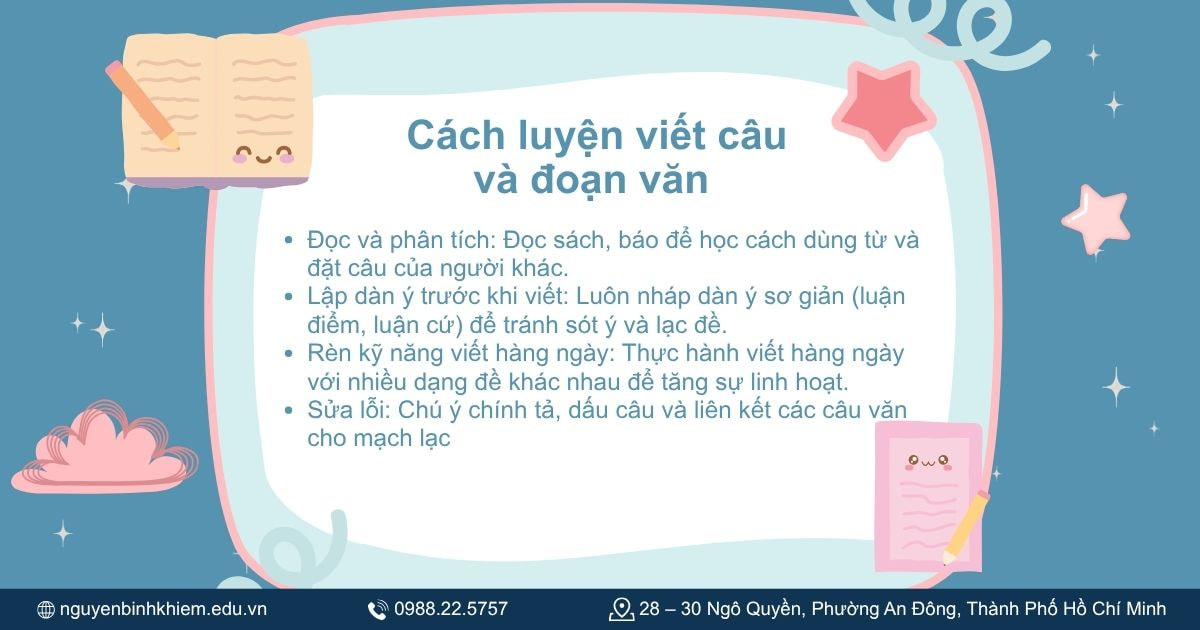 Cách luyện viết câu và đoạn văn