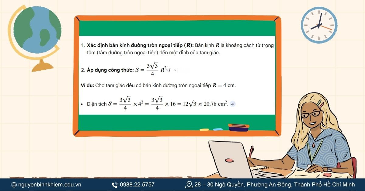 Tính tam giác đều khi biết bán kính đường tròn ngoại tiếp