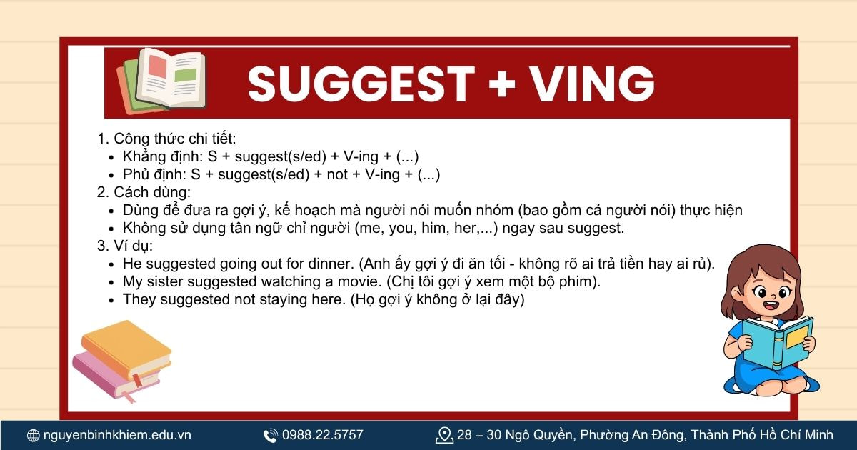 Cấu trúc Suggest + V-ing