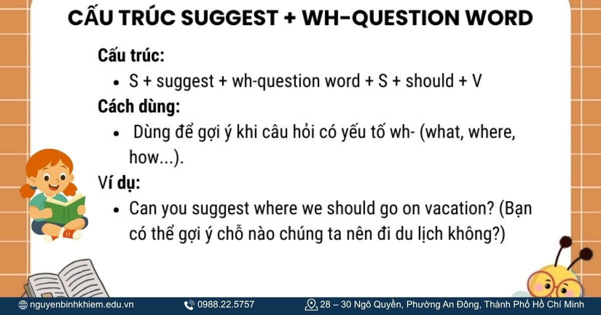 Cấu trúc câu Suggest + Wh-question word