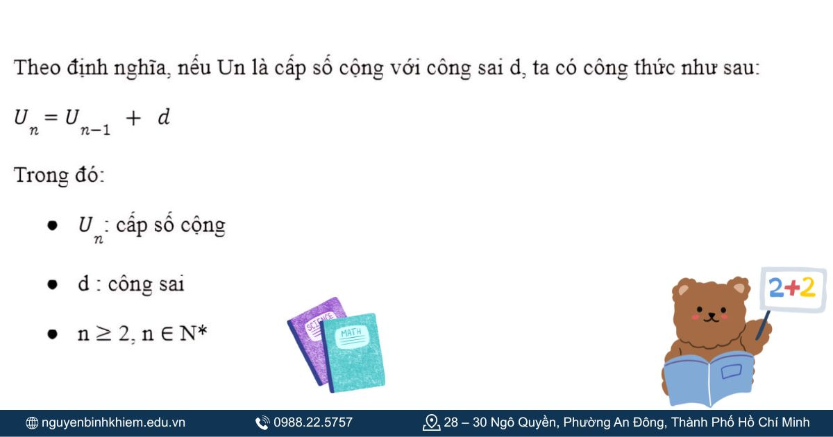 Công thức số hạng tổng quát cấp số cộng