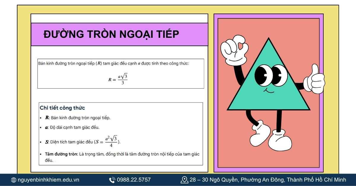 Công thức theo bán kính đường tròn ngoại tiếp