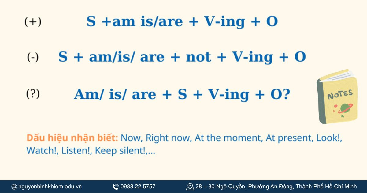 Công thức thì hiện tại tiếp diễn