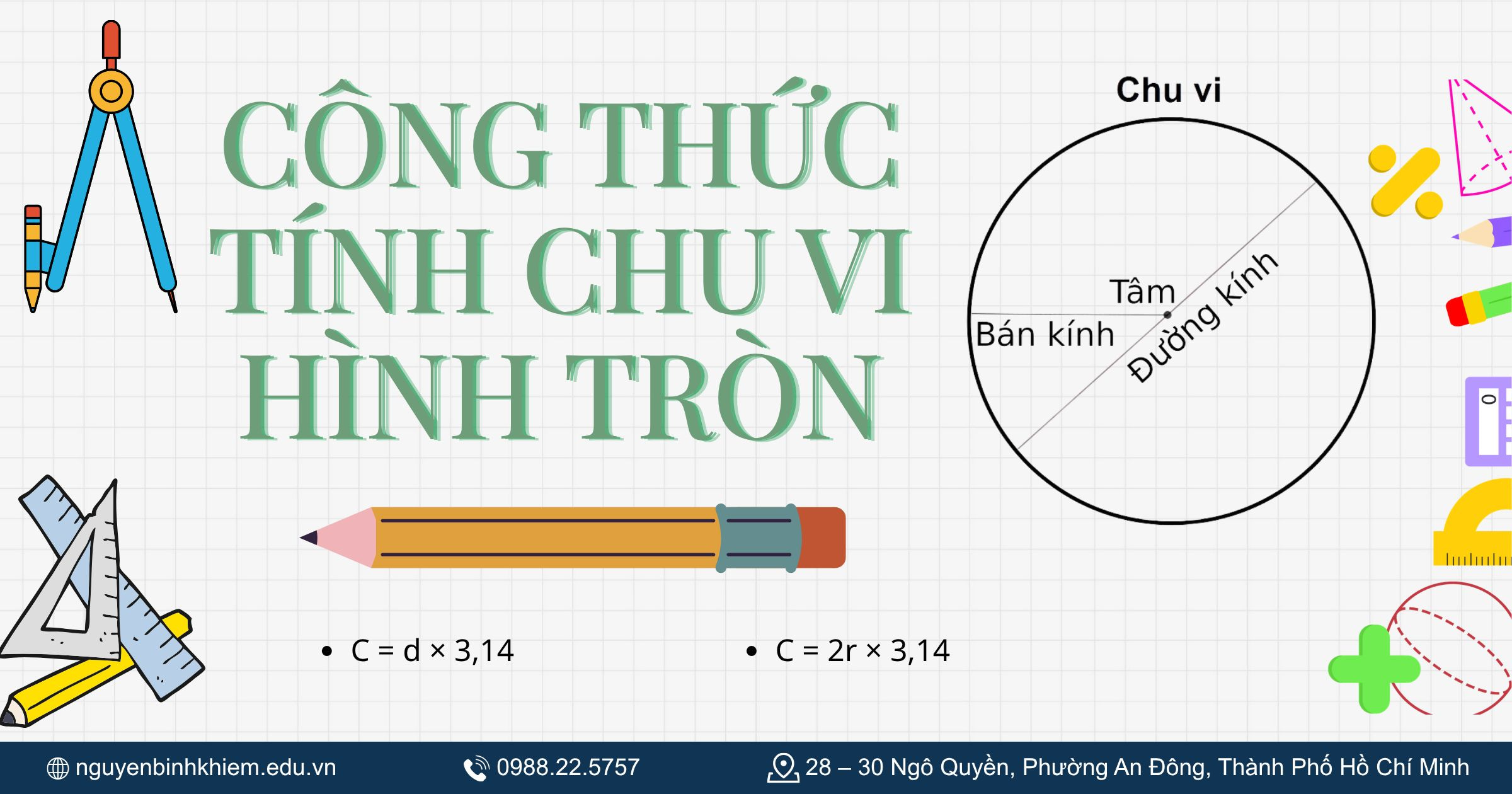 Công thức tính chu vi hình tròn