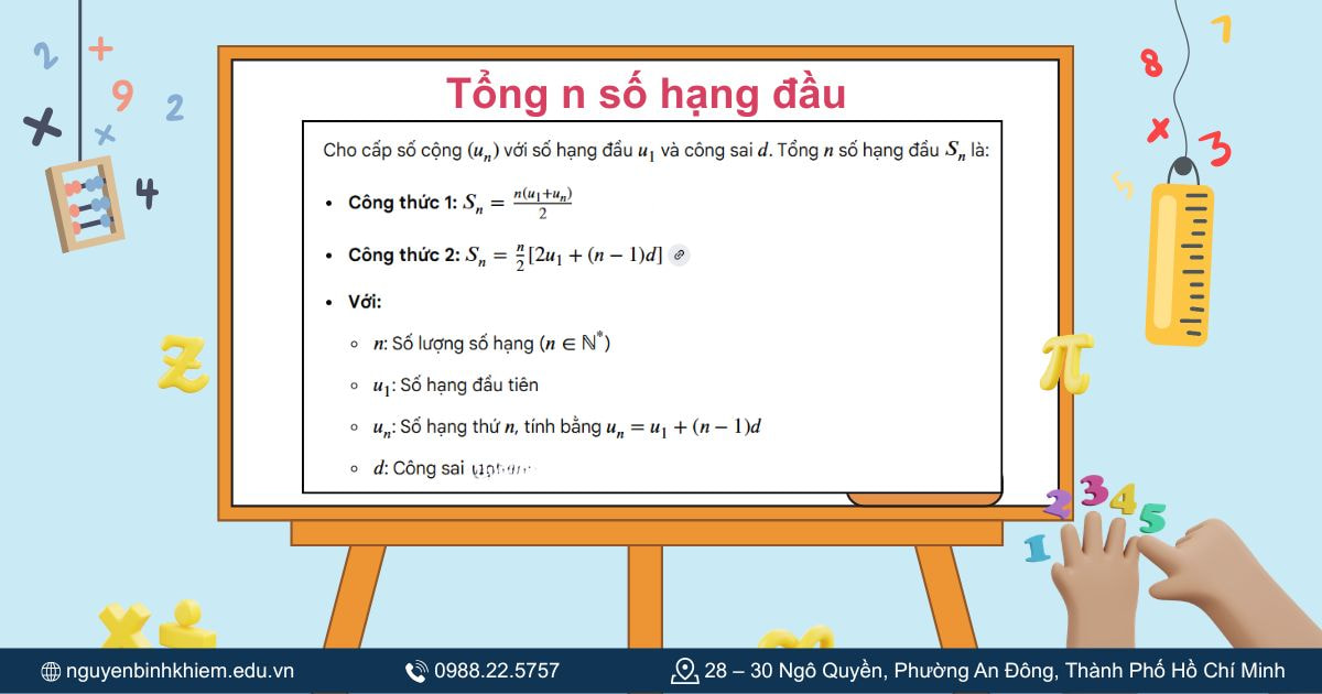 Công thức tổng n số hạng đầu