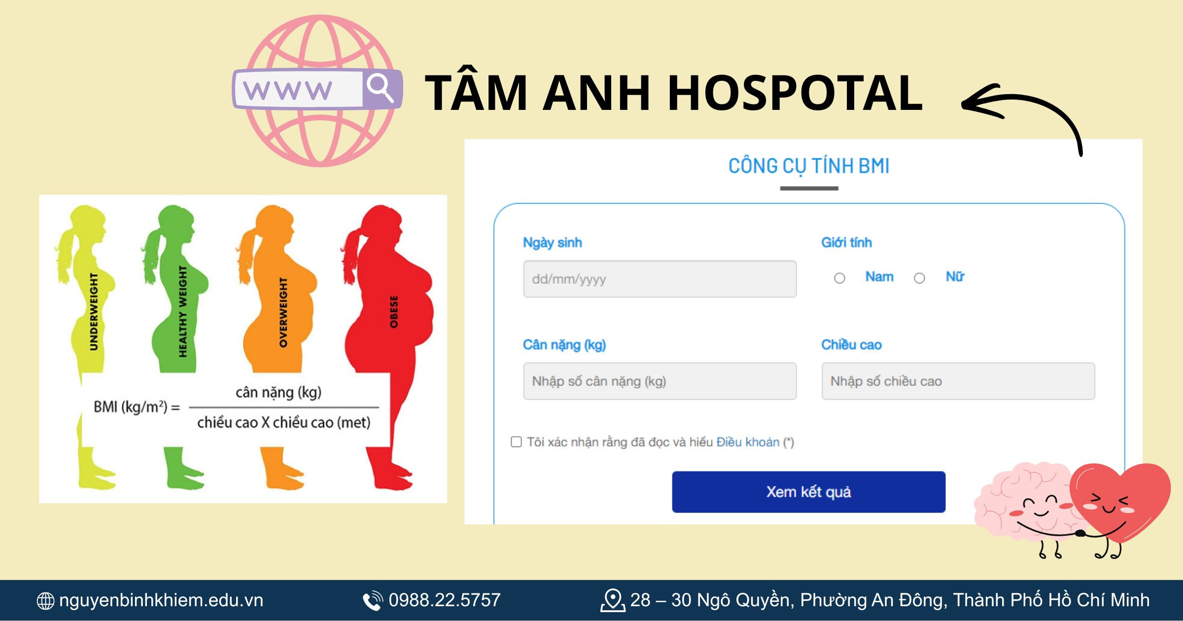 ĐO CHỈ SỐ CÂN NẶNG - CHIỀU CAO (BMI) ONLINE