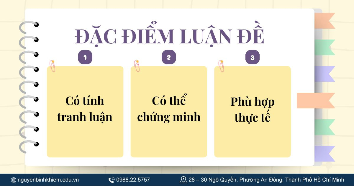Đặc điểm của luận đề
