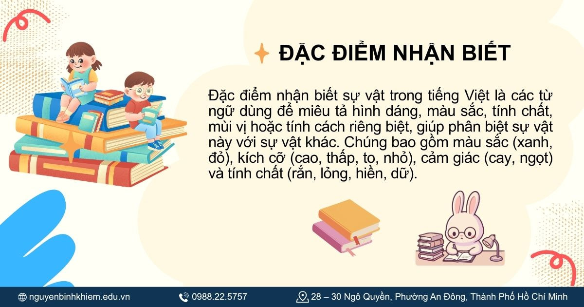 Đặc điểm nhận biết sự vật