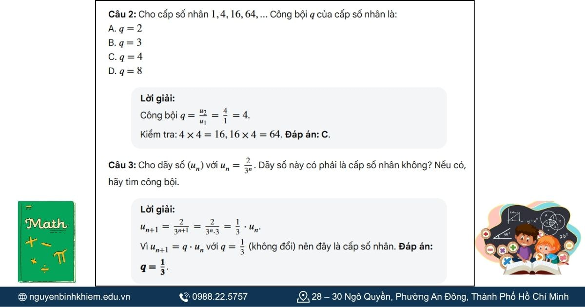 Nhận biết cấp số nhân