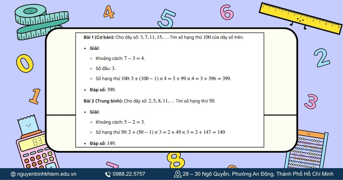 Tìm số hạng thứ n