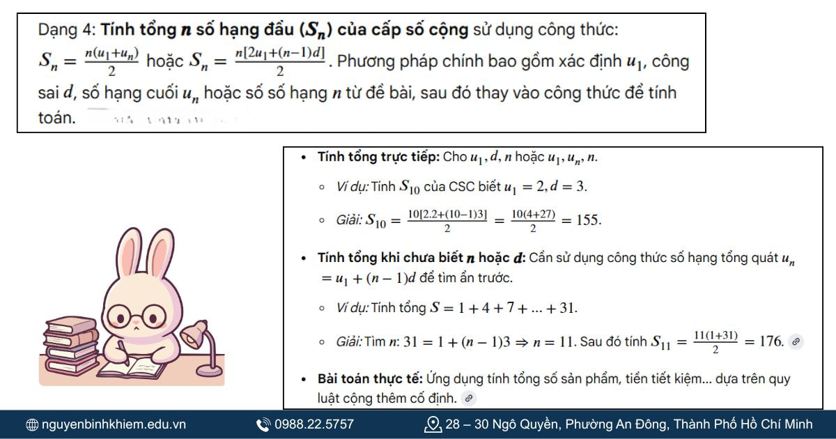 Dạng 4_ Tính tổng cấp số cộng