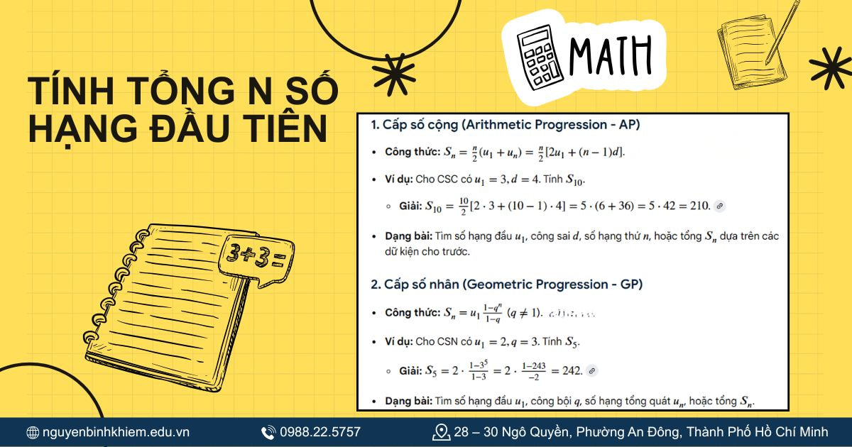 Tính tổng n số hạng đầu tiên