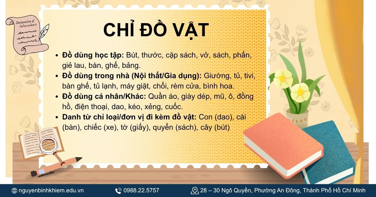 Danh từ chỉ đồ vật
