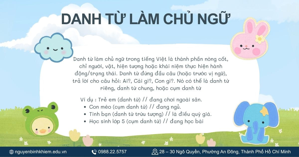 Danh từ làm chủ ngữ