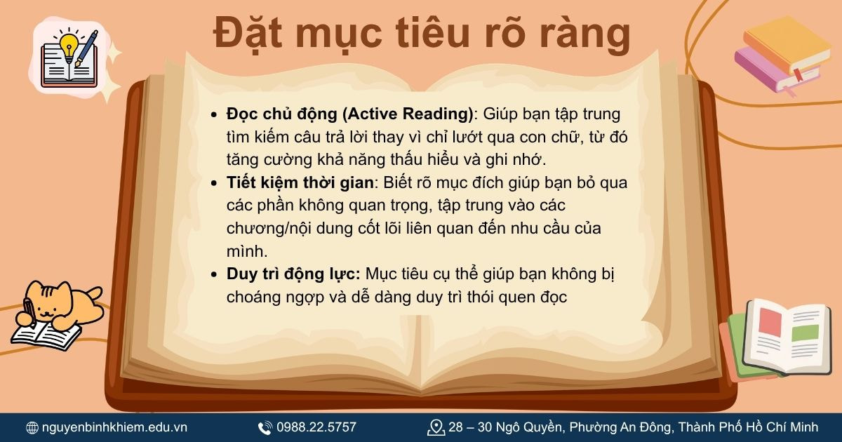 Đặt mục tiêu đọc rõ ràng trước khi bắt đầu