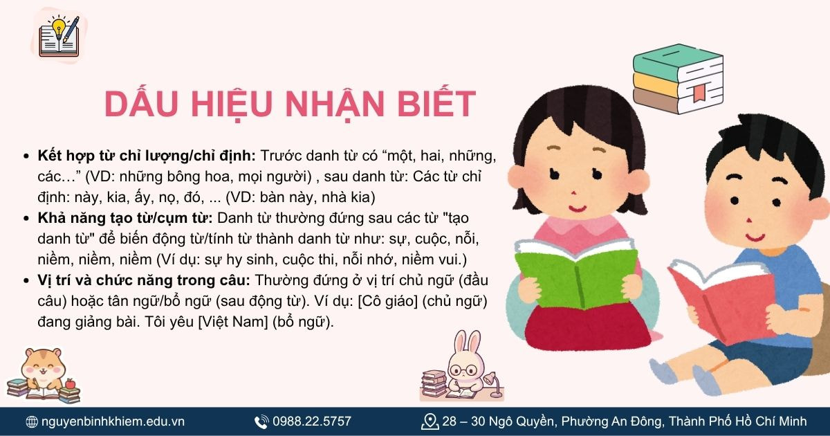 Dấu hiệu nhận biết danh từ