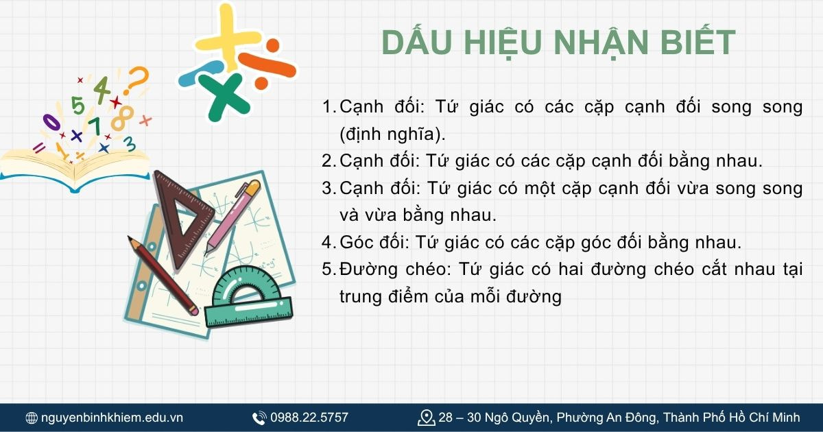 Dấu hiệu nhận biết hình bình hành