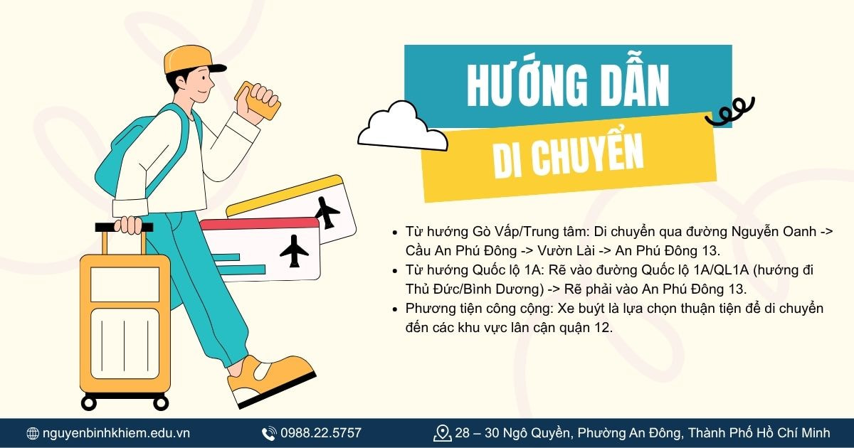Địa chỉ và hướng dẫn di chuyển đến cơ sở Quận 12