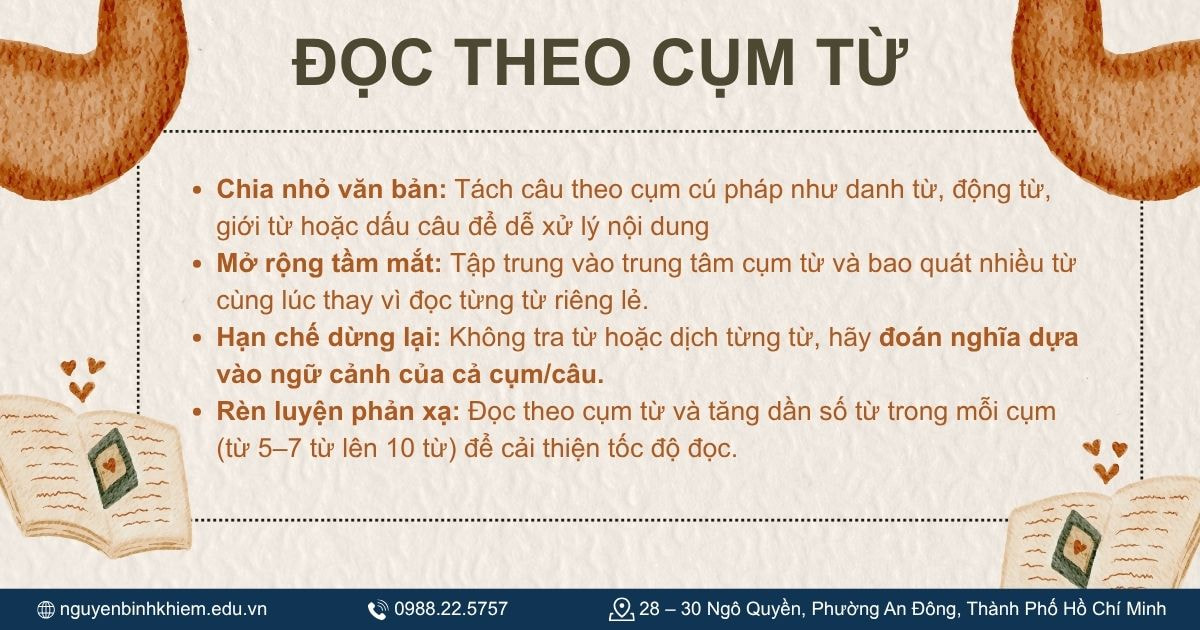 Đọc theo cụm từ