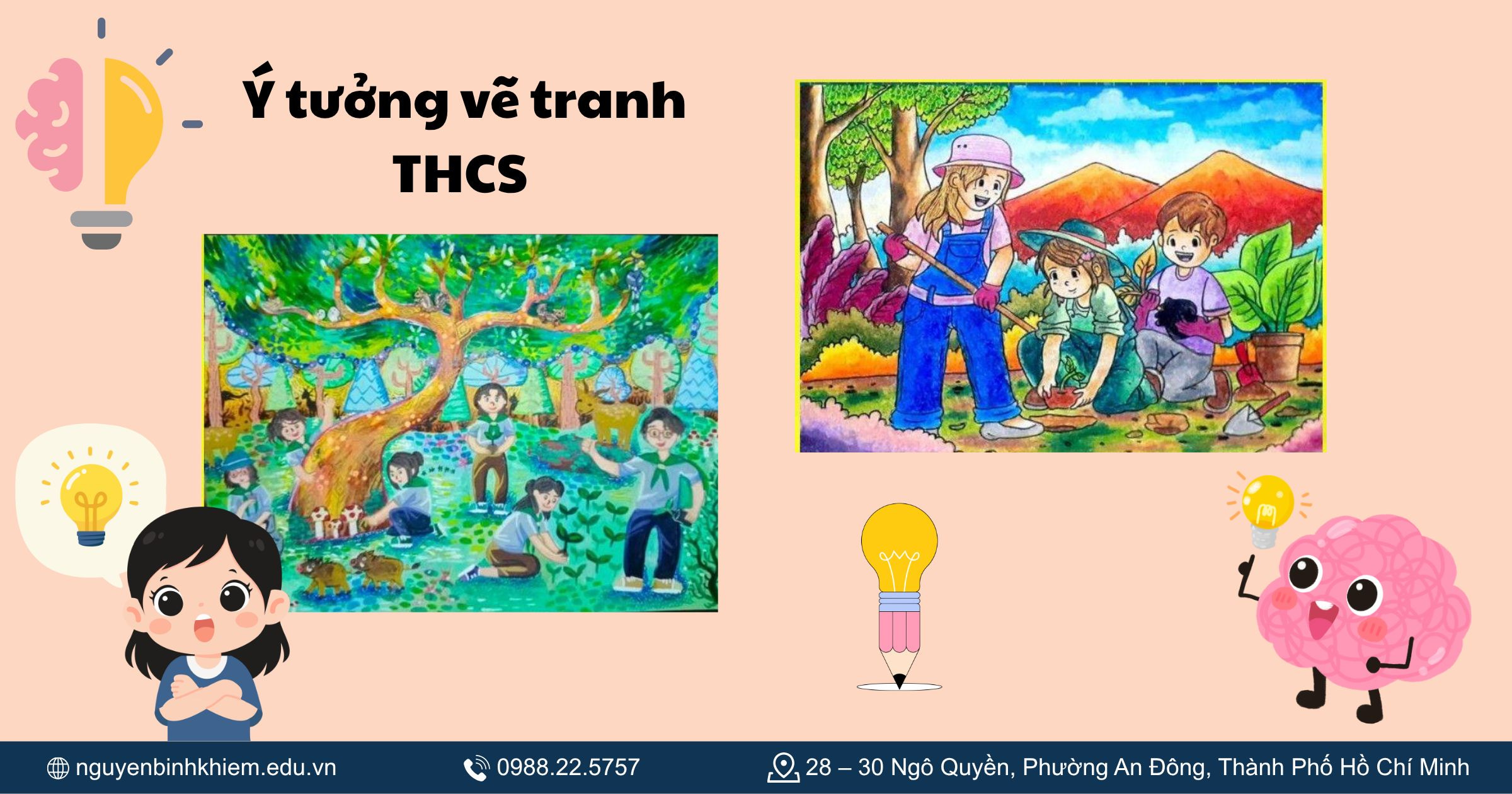Gợi ý ý tưởng vẽ tranh THCS