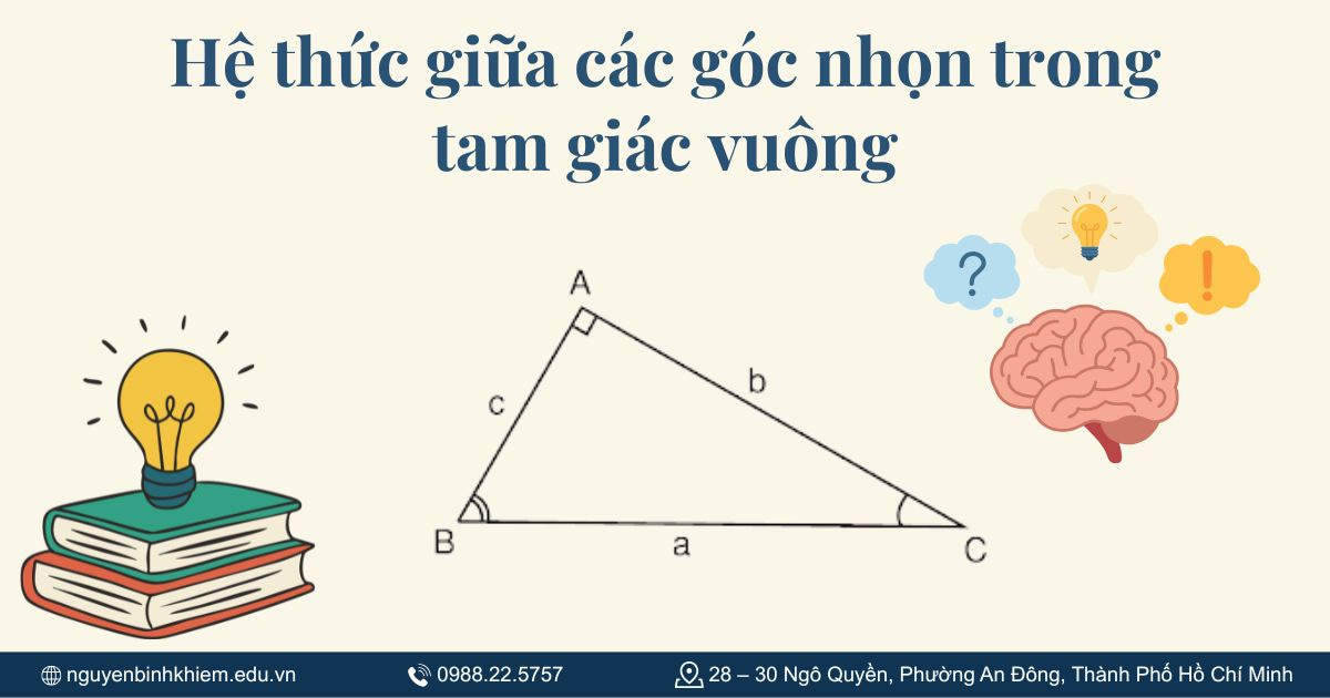 Hệ thức giữa các góc nhọn trong tam giác vuông.