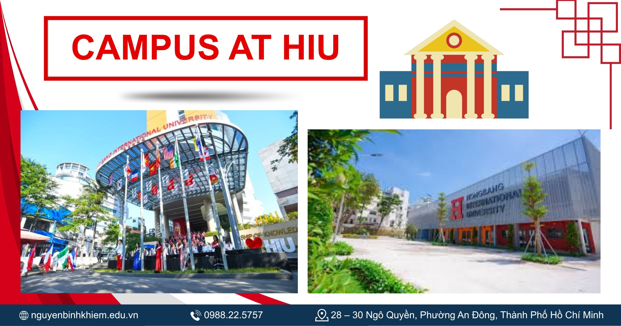 Khuôn viên trường Đại học Quốc tế Hồng Bàng 