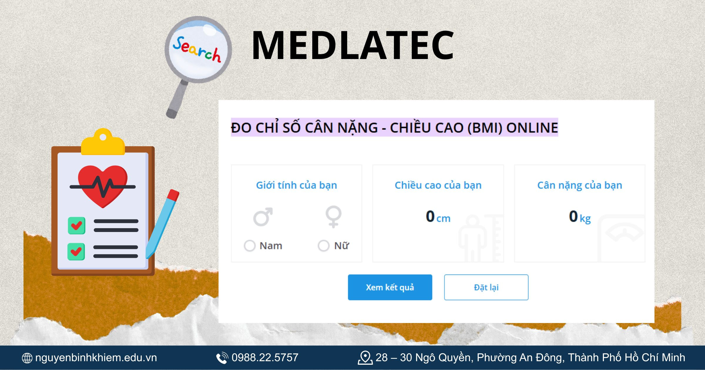 Kiểm tra chỉ số BMI online