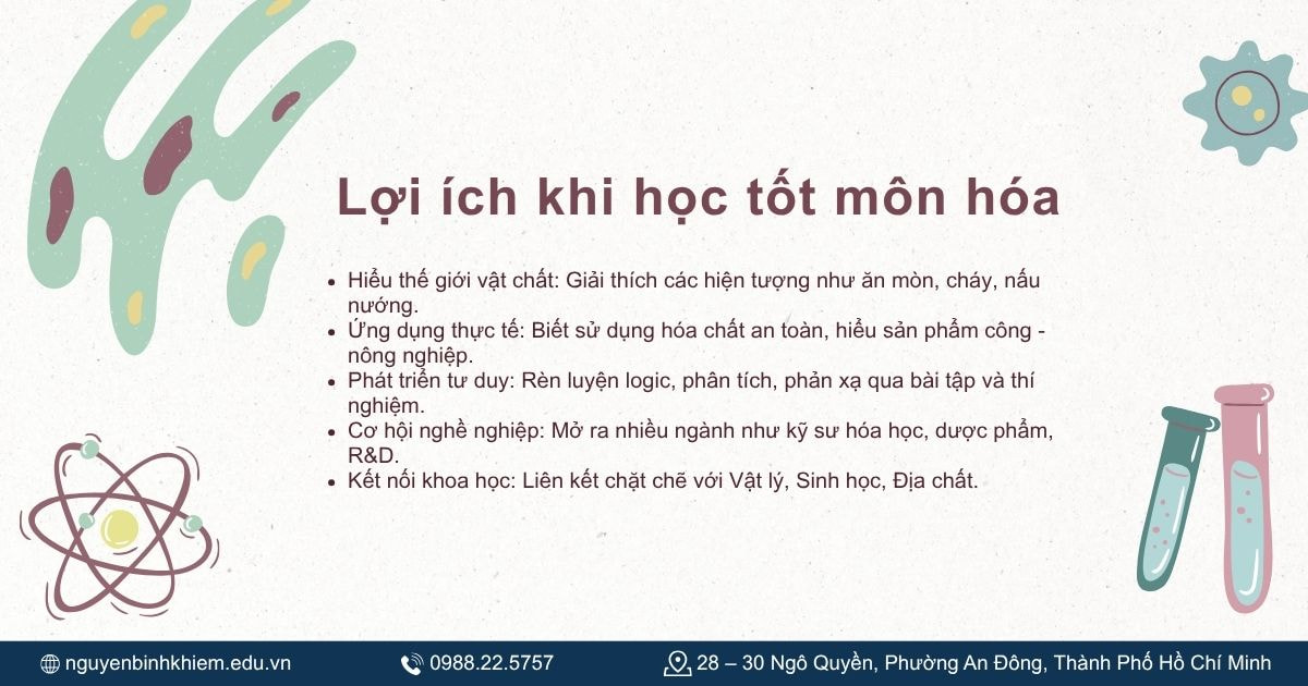 Lợi ích khi học tốt môn Hóa.