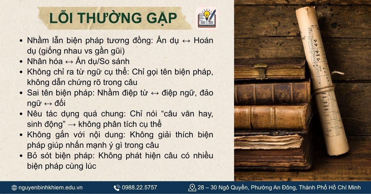 Lỗi thường gặp khi xác định biện pháp tu từ
