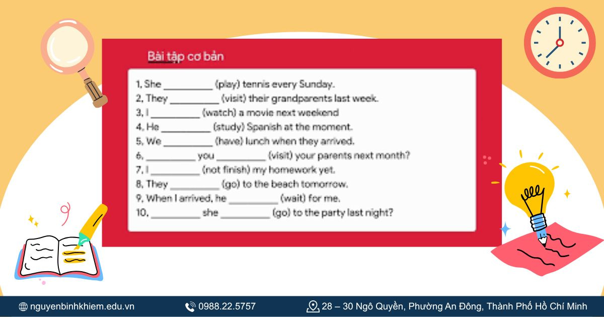 Luyện bài tập theo thì