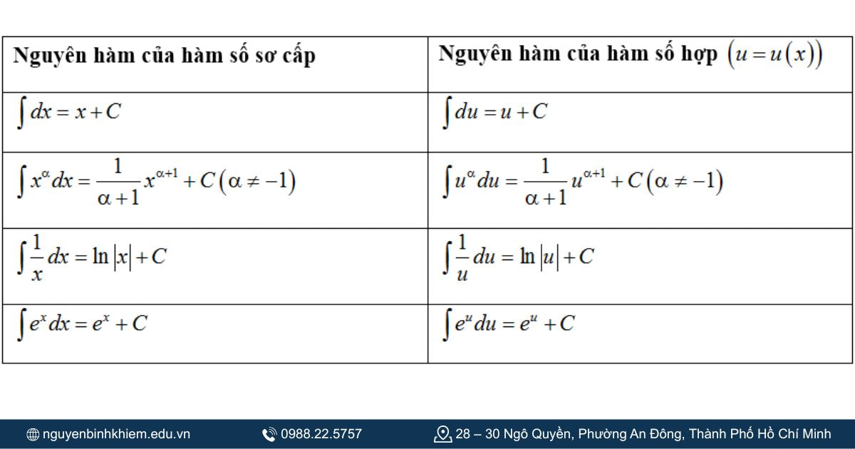 Lý thuyết nguyên hàm