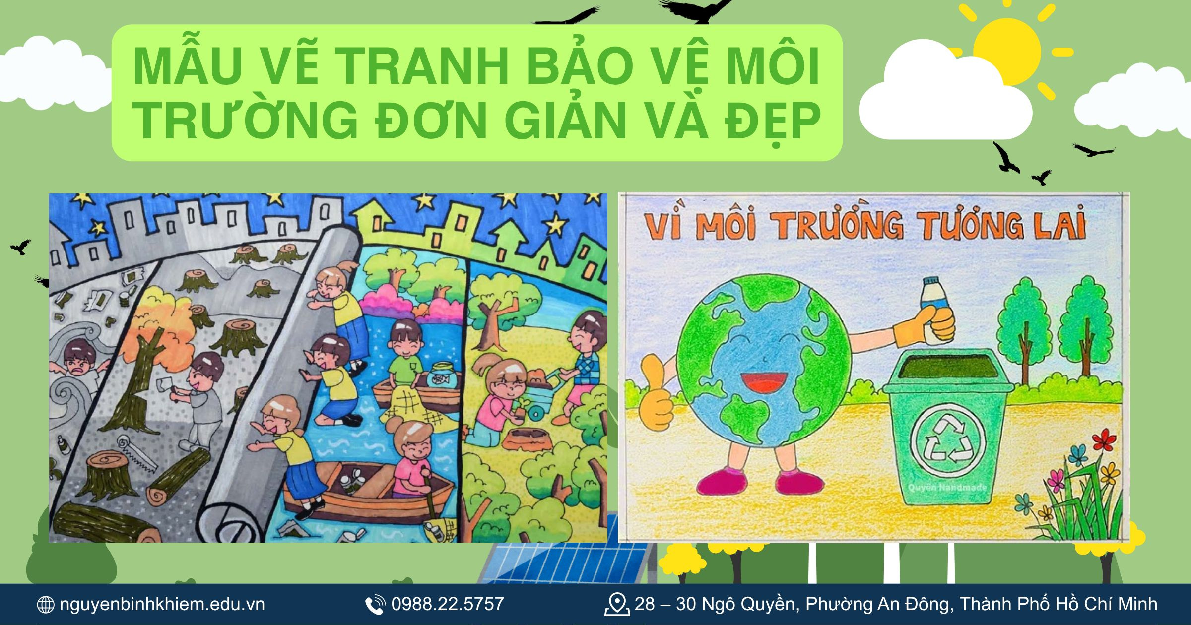 Mẫu vẽ tranh bảo vệ môi trường đơn giản và đẹp