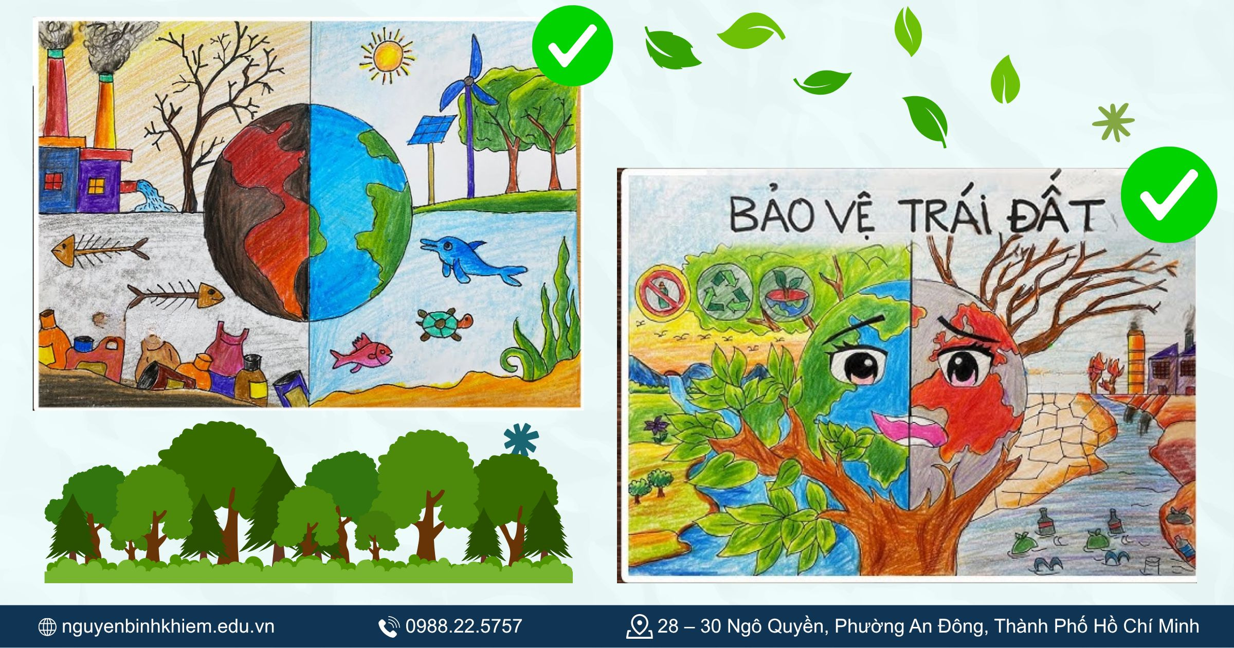 Mẫu vẽ tranh ô nhiễm chủ đề bảo vệ môi trường